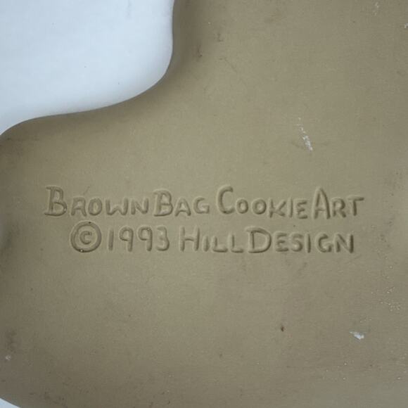 Brown Bag Cookie Art Mold Santa Sleigh Ceramic Hill Design vintage 1993 USA - Picture 6 of 9